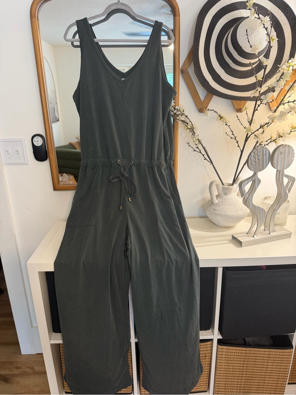 Lou & Grey Dusty Green Drawstring Jumpsuit